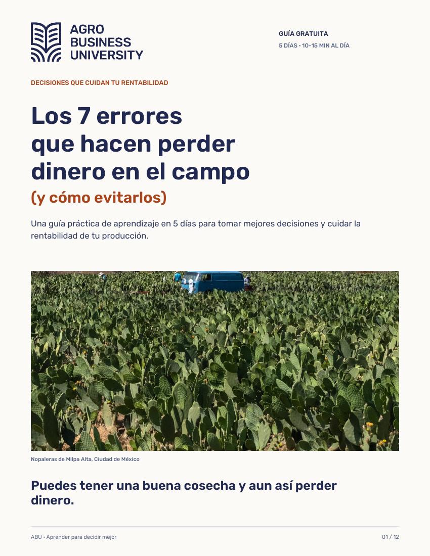 Portada de la guía Los 7 errores que hacen perder dinero en el campo