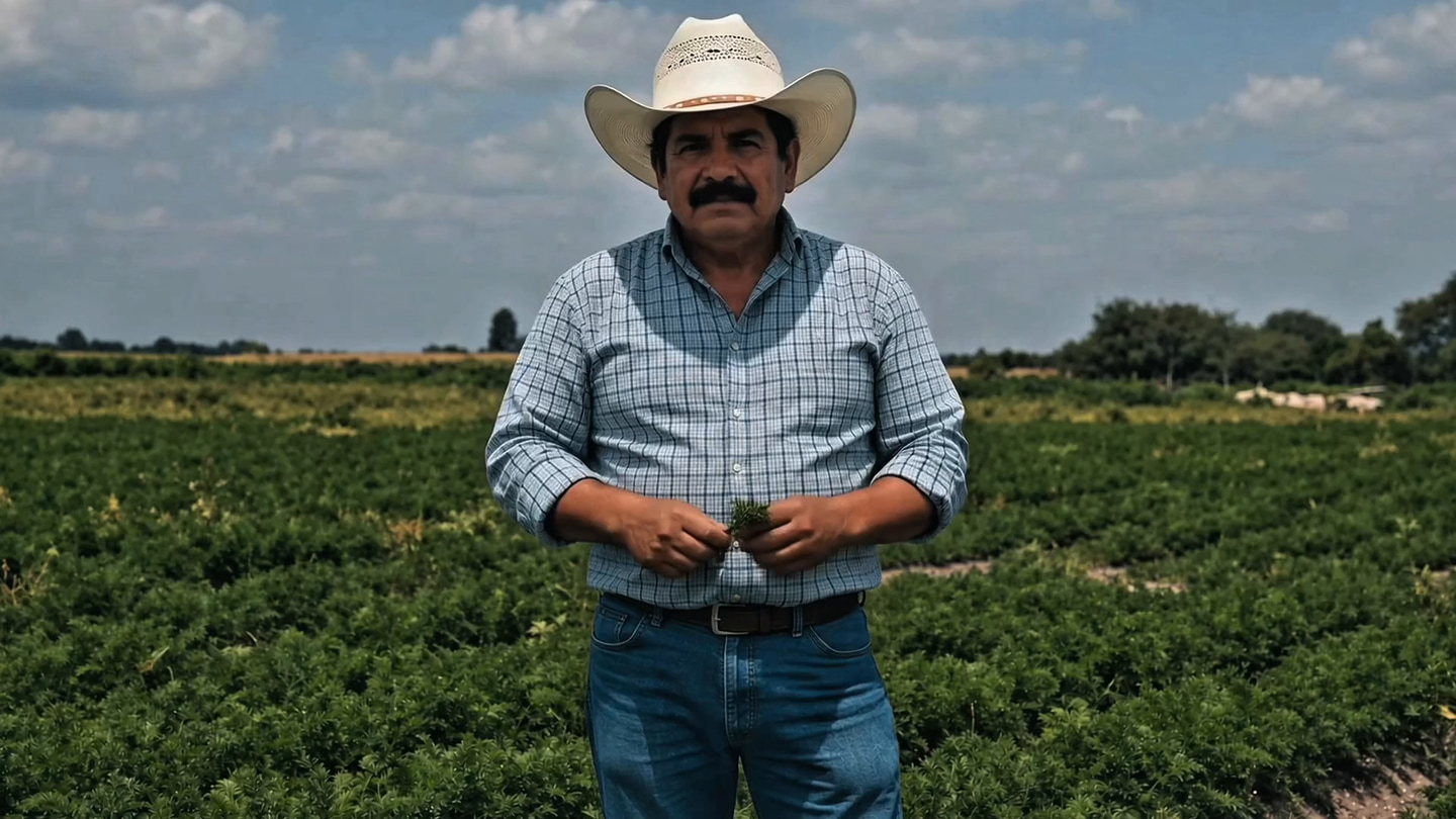 Productor agrícola en su campo